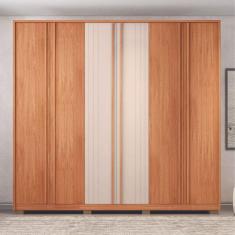 Guarda Roupa/ Roupeiro Mozart Caemmun 6 Portas E 4 Gavetas Freijo/off White