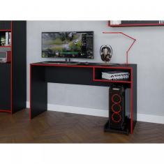 Mesa para Computador 1 Nicho com Apoio para CPU Pixel Caemmun Preto TX/Vermelho