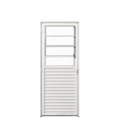 Porta de Alumínio com Basculante 210x70cm Lado Esquerdo Hale Esquadrias Branco