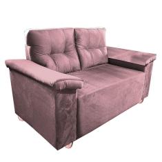 Namoradeira Yasmim dois lugares Com Braço Almofadado Rosa