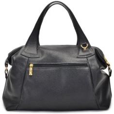 Bolsa Media Couro legitimo Mão Transversal Maninha-Feminino