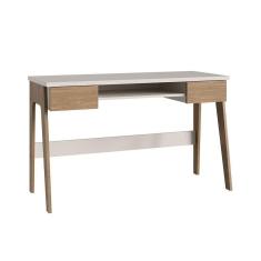 Mesa Escrivaninha Primazzia Com Gavetas Móveis Canção Carvalho Mel/ Off White