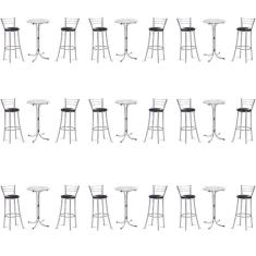 Kit 9 Bistros Com 9 Banquetas Cromadas-gatmagazine