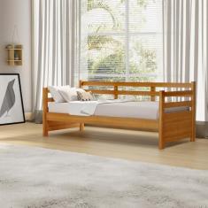 Sofá Cama Vintage Enjoy Mona Madeira Maciça +1 Kit Imbuia Acompanha Nicho