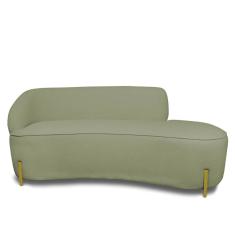 Sofá 2 Lugares Orgânico 140cm Pé Ferro Dou Morgan Bouclê Menta L01 - D`Rossi