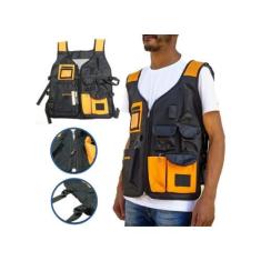 Colete Porta Ferramentas Eletricista Profissional Multiuso 7 Bolsos St