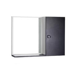 Espelho Para Banheiro Com Armário Cor Preto E Branco - Mercado das Pra