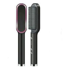 Chapinha Escova Alisadora De Cabelo Pente Elétrico Portátil, Preto