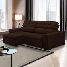 Sofá Retrátil Chicago 230 Cm Reclinável Mola Bonnel Espuma D26 Veludo 