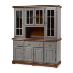 Armário de Cozinha com Cristaleira de Vidro e Madeira Manchester com 8