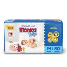 Fralda Turma da Mônica Baby Mega M com 50un