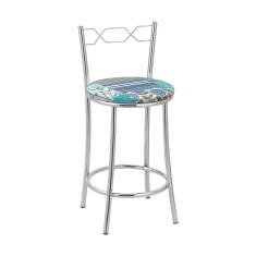 Kit 2 Banquetas Cromadas Assento Espuma D15 Treparoni Verde