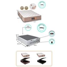 Conjunto Cama Box Baú Medida Especial Viúva + Colchão Sankonfort Tranq