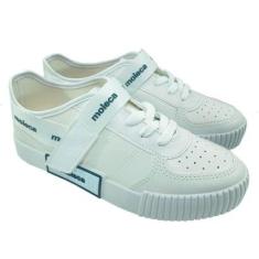 Tênis Moleca Gorgurão Cano Baixo Feminino - Branco - 34-Feminino