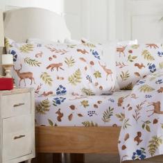 Market & Place Jogo de lençol 100% algodão completo de flanela | 4 peças de lençol de cama aconchegante de inverno com bolso profundo | Escovado duplo para maciez e conforto extra | Coleção Alpine