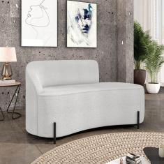 Sofá 2 Lugares Orgânico 140cm Pé Ferro Preto Morgan Bouclê Cinza