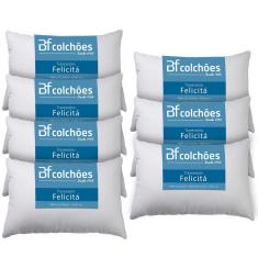 Kit 7 Travesseiro Fibra Siliconada Antialérgico 45x65cm BF Colchões 