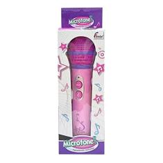 Microfone Infantil Rosa 12 Melodias - Fênix MCR-231