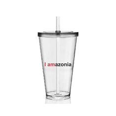 4 Copos com Tampa e Canudo Personalizados Eco I amazonia