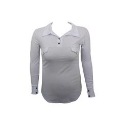 Camisa Fashion Feminina Manga Longa Viscolycra com Botões fake