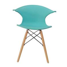Cadeira Charles Eames New Wood Design Pelegrin Pw-079 Azul Celeste