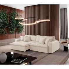 Sofá Zen Linho 02 Módulos 80 Cm B25 Meu Sofá Online A302 Linho Branco