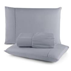 Jogo De Lençol KING 3 Peças Ponto Palito Micropercal 400 fios ENVIO IM