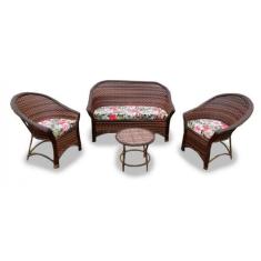 Conjunto de Sofá Fibra Sintética Bali Promo - 1 Sofá 2L + 2 Poltronas 