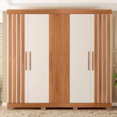 Guarda Roupa Casal 5 Portas 2 Gavetas Marta Marrom Caemmun