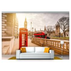 Papel De Parede Cidade Prédios Londres Cabine 6M² Ncd218 - Você Decora