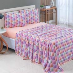 Jogo de Cama Solteiro Algodão Malha Macia e Resistente Estampado 03 Pe