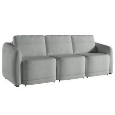 Sofá Cama Casal Para Sala 276cm Polska K04 Bouclê Cinza Claro - Mpozenato