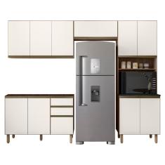 Armário De Cozinha 4 Peças Sem Tampo Lita N03 Carvalho/off - Mpozenato