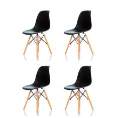 Conjunto 4 Cadeiras Charles Eames Eiffel DSW Preta