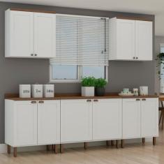 Cozinha Completa 5 Peças 3 Balcões 2 Armários Aéreos Iluminata - Genia