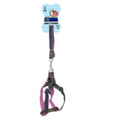 Coleira Pet Guia Peitoral Cachorro 1,20Mt Com Regulagem Rosa - 123 Úti