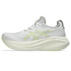 ASICS Tênis de corrida masculino Gel-Nimbus 27, Branco/amarelo, 44
