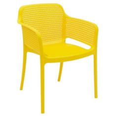 Cadeira Tramontina Gabriela Amarela Em Polipropileno E Fibra De Vidro