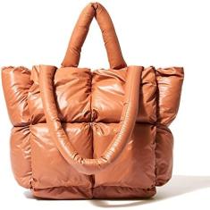 Bolsa De Ombro Grande Puffer, Bolsa Acolchoada De Algodão Acolchoado Elegante E Chique Para Mulheres, Bolsa De Inverno Macio Puffer Bolsa De Travesseiro De Nylon Para Baixo Bolsas Femininas E Bols