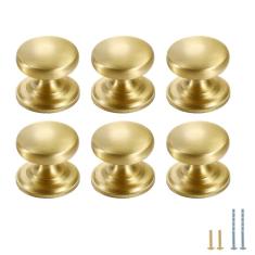 Evionlin 6 maçanetas M de latão sólido de cobre puro cone puxadores para gaveta de armário de cozinha, puxadores de latão dourado escovado com parafusos