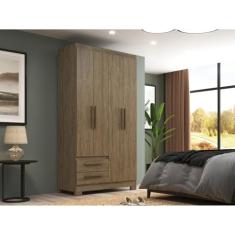 Guarda-roupa Solteiro 4 Portas e 2 Gavetas Wood