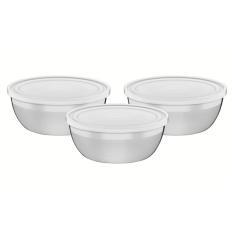 Jogo de Potes Freezinox em Aço Inox com Tampa Plástica 3 Peças Tramontina 64220/190