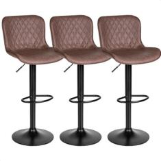 Banqueta Alta Giratória Com Encosto Cozinha Bar Kit 03 Un prime.office