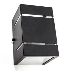 Kit com 9 Arandelas 2 Focos C/ Frisos E Facho Preta Externa Parede Mur