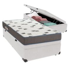 Cama Box Solteiro com Bau Ortobom D33 Light Branco