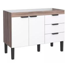 Gabinete Armário Cozinha Madeira 1.20 Mt Flamingo 2 Portas 3 Gavetas- 