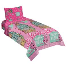 Jogo de Cama Infantil Lepper Barbie Solteiro 3 Peças Microfibra Rosa