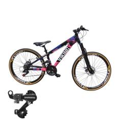Bicicleta Vikingx 24V Tuff 25 Cambio Shimano Traseiro Aluminio Rodas V