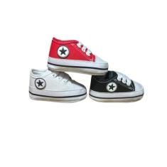 Kit 3 Pares Tênis Sapatinho Para Bebês Cano Baixo - Baby's Shoes, Pret