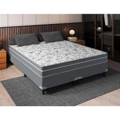 Cama Box Bipartido Casal + Colchão Portobel De Molas Ravena